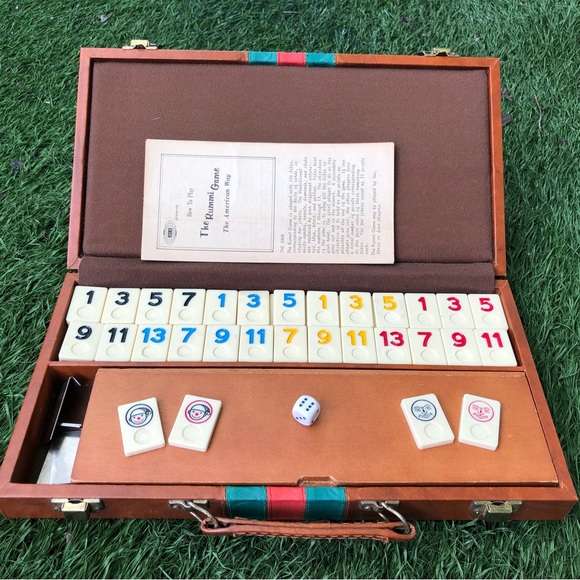 Top Games Vintage Rummi Game Faux Leather Case Complete Rummy